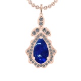 19.12 Ctw VS/SI1 Tanzanite and Diamond 14K Rose Gold Pendant