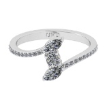 0.50 Ctw SI2/SI1 Diamond Prong Set 14k white Gold Engagement Ring (ALL DIAM