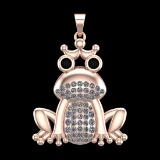 1.22 Ctw VS/SI1 Treated fancy black diamond Prong Set 18k Rose Gold Pendant