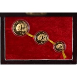 Chinese Gold Panda 3 Coin Proof Set 1987 Original Box