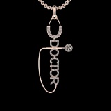 1.14 Ctw VS/SI1 Diamond 10K Rose Gold Veterinary Doctor theme Pendant (ALL