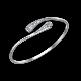 0.67 Ctw VS/SI1 Diamond 18K White Gold Bangle (ALL DIAMOND ARE LAB GROWN )