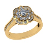 0.82 Ctw VS/SI1 Diamond 14k Yellow Gold Engagement Ring