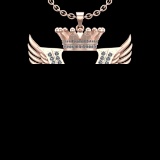 4.25 Ctw VS/SI1 Diamond Prong Set 18K Rose Gold Letter theme ( V) Necklace