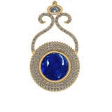 10.51 Ctw SI1/SI2 Tanzanite and Diamond 14k Yellow Gold Pandant (ALL DIAMON