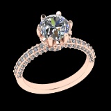 2.44 Ctw VS/SI1 Diamond Prong Set 10K Rose Gold Engagement Ring