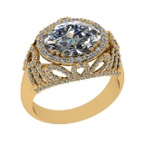 3.45 Ctw VS/SI1 Diamond 14K Yellow Gold Engagement Ring (ALL DIAMOND ARE LA