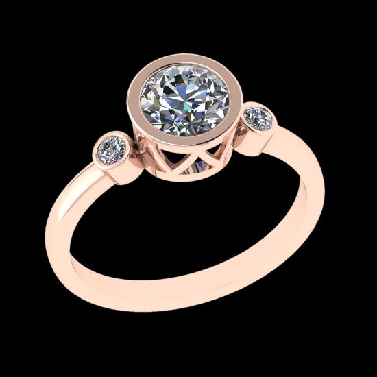 0.91 Ctw VS/SI1 Diamond 10k Rose Gold Engagement Ring (ALL DIAMOND ARE LAB
