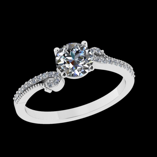 1.02 Ctw VS/SI1 Diamond Prong Set 18k white Gold Engagement Ring (ALL DIAMO