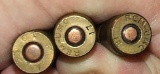 3 early 1911 45ACP military rounds,