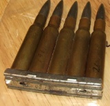 5 round clip of 7mm Chilean Mauser,