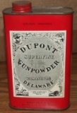 Old DUPONT  Superfine Gunpowder Can,  Empty