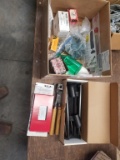 box of misc. ammunition & reloading supplies