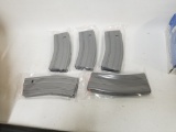5 steel AR mags - new