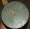 Old 76 mm shell case.  Original blue paint.