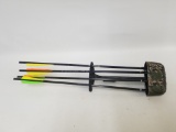 quiver with 4 crossbow bolts with broadheads