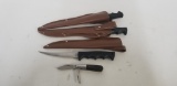 3 Imperial filet knives & 1 Barlow pocket knife