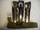 3 utensil sets and Scout belt