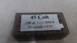 50 rnds 45 COLT 200gr Lead RNFP