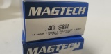 2 - 50rnd boxes Magtech 40 S&W 180gr FMJ-FP