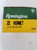 50 rnd box Remington 22 Hornet 45 gr HP