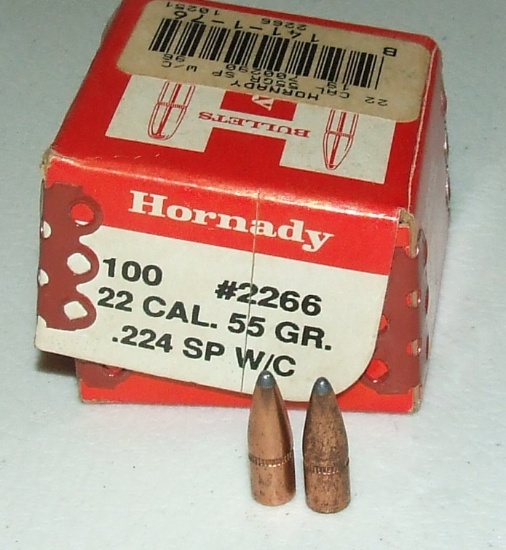 Hornady 22 cal  55 gr 45 ct