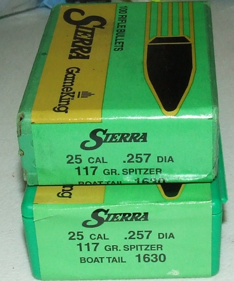 2-100 ct  Sierra 25 cal.  117 gr