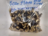 500 Ct 45auto Once Fired Brass All Winchester
