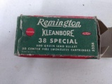 Vintag Box 50rnds Remington Kleanbore 38 Spec.