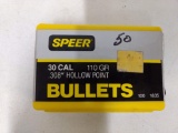 50 Count Speer 30 Cal 110gr 308 Hollow Point