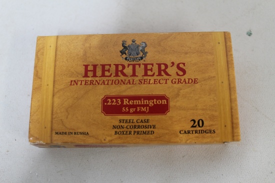 5- Boxes Of Herter's .223 Rem 55 Gr. Fmj