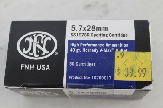 2- Boxes Of Fnh Usa 5.7x 28mm 40 Gr. Ammo