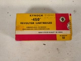 50 Rnd Box Kynoch 450 Revolver Cartridges