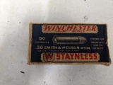 40 Rnds Vintage Winchester Staynless 38spl 200gr