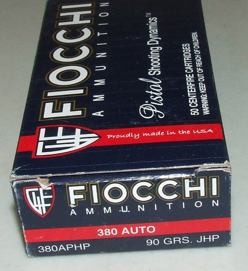 50 Round Box Fiocchi  380 Auto