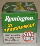 500 Round Box Of Rem Thunderbolt 22 Rf