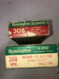 2 Vintage Boxes Remington Kleanbore Ammo & Brass
