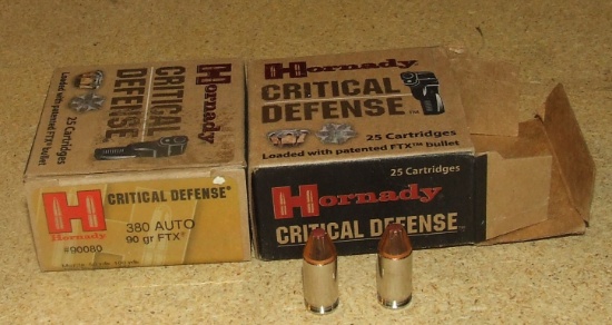 2x25 Round Hornady 380 Auto