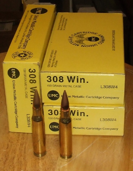 3 - 20 rnd box Remington UMC  308 Winchester