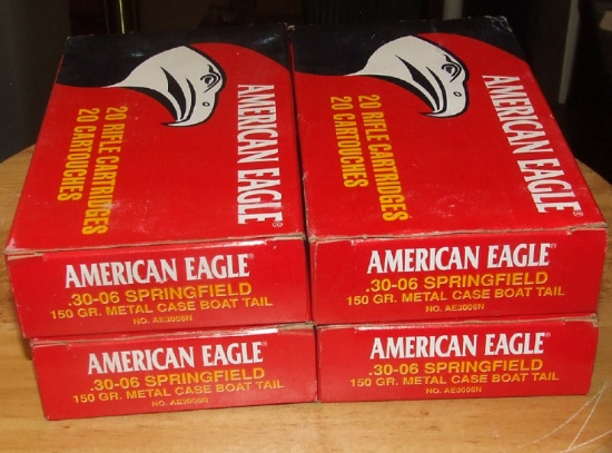 4 – 20 rnd boxes Federal American Eagle 30-06