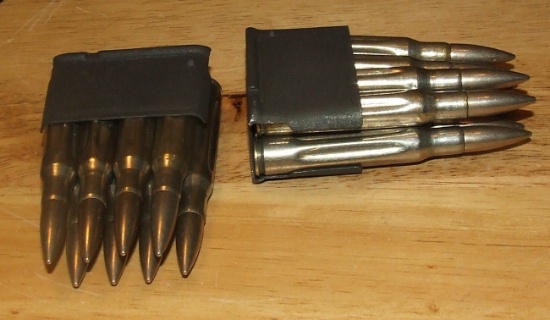 2 - 8 Round Clips Danish 30 Cal. Dummy Rounds