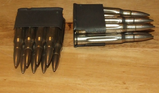 2 - 8 Round Clips Danish 30 Cal. Dummy Rounds