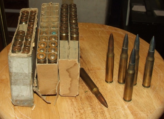 60 Rounds Old US Military 30 Cal Ammo