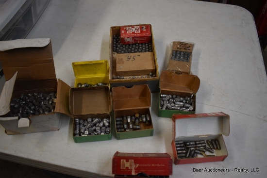 Cigar Box And Extras Of Assorted Lead Cast Bullets
