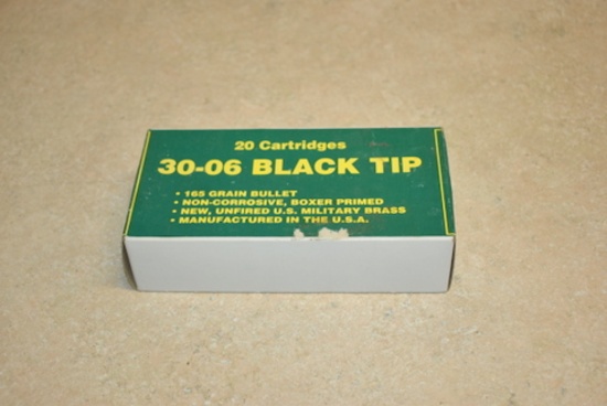 20 Rnd Box 30-06 Black Tip 165gr