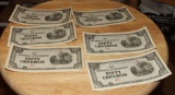 6 Pieces Japanese Occupation Currency