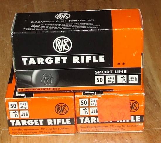 3-50 Rounds Rws Target Rifle 22lr