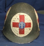 Original WW2 82d Airborne Medics Helmet