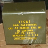 800 Round Sealed Can of US GI 30 Carbine