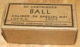 50 Round Box of US Military 38 Special